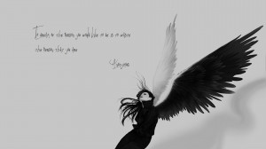 BLACK END WHITE - angel wings quotes sad wallpaper background