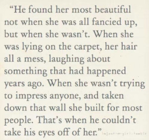 He found her most beautiful...