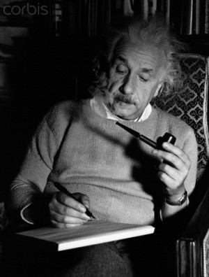 Albert Einstein Working at Home