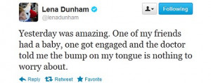 Twit Her co star Lena Dunham hinted at the news last week on Twitter