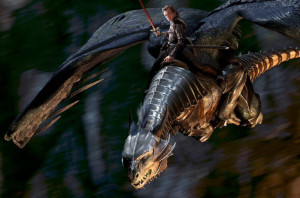Eragon riding his dragon, Saphira, into combat. I’m watching ...