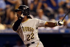 Andrew McCutchen leads the majors with a .374 batting average.