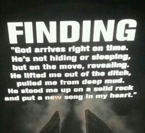 God arrives right on time