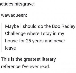 The Boo Radley Challenge