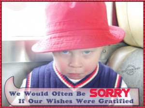 We Would Often Be Sorry If Our Wishes Were Gratified
