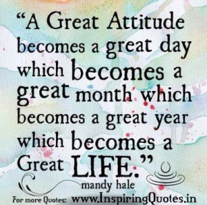funny sayings thought and quotes | Great attitude becomes a great day ...