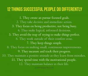 Success Quote: 12 things successful people do differently…