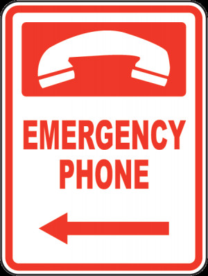 Emergency Phone Arrow Sign F7680. Emergency 911 Signs by SafetySign ...