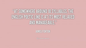 At somewhere around 10 syllables, the English poetic line is at its ...