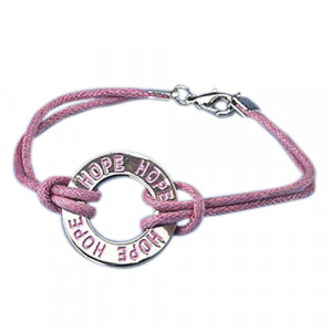 Home > Breast Cancer Awareness Hope Cord Bracelet With Charm
