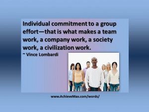 Quote on teamwork by Vince Lombardi. Find more on teamwork at www ...