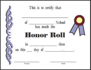 Honor Roll Certificate #4