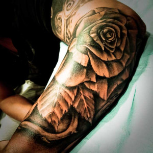 Rose Sleeve Tattoo done by Danny at Heart for Art Tattoo Studio in ...