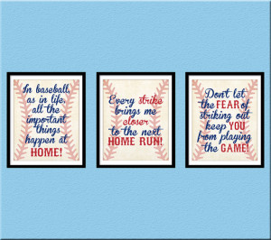 INSTANT DOWNLOAD, Baseball Quotes Nursery Wall Art, Home Run, Vintage ...