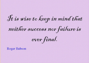 Quote of the Day : Roger Babson
