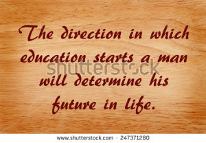 Inspirational quote by ancient greek philosopher Plato - stock photo