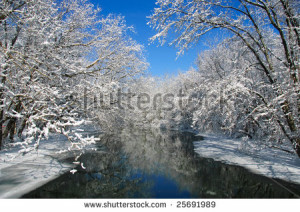 Winter Day Wallpaper Beautiful river on a sunny winter day, with snow ...