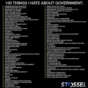 100 things I hate about government, by John Stossel