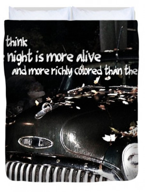 Midnight Chopper Quote Duvet Cover by JAMART Photography