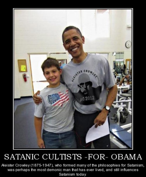 Obama wearing a satanist t-shirt--. Aleister Crowley, recognized as ...