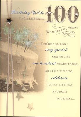 100Th Birthday Card Verses http://www.cardsfromunique.co.uk/Birthday ...