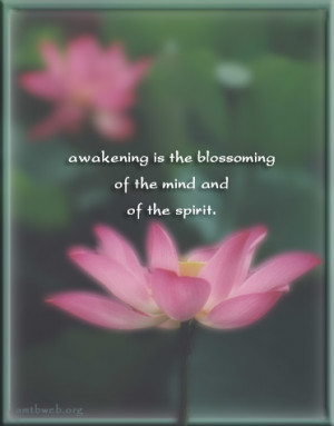 Awakening is the blossoming of the mind and of the spirit.