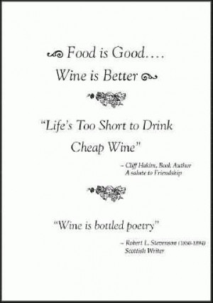 funny Beer Quotes - Life is too short to drink cheap wine