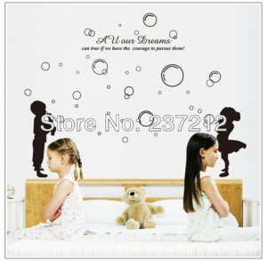 Free Shipping Removable Kids Blowing Bubbles Wall Decal Sticker Quote ...