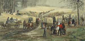 The Mormons were forced to flee Missouri in the winter of 1838-1839.