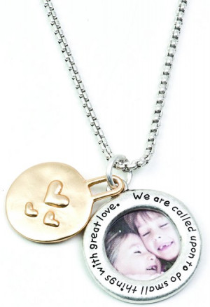 Picture Gold Heart Pendant - Quote Necklace