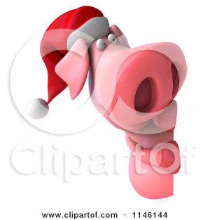 Christmas Pig With Sign