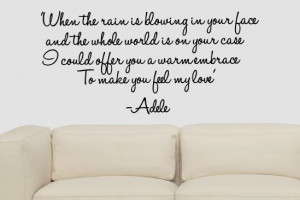 Adele love quote song lyrics interior decor Wall Art Sticker Decal ...