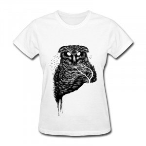 Design Short Sleeve Lady Tee Shirt Autumn owl Music Quote T-Shirts for ...