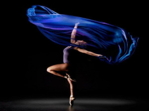 Dance - blue, pretty, beautiful posture, dancing girl, purple dress ...