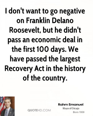 ... We have passed the largest Recovery Act in the history of the country