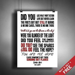 THE SCRIPT * Flares * LYRICS POSTER * A3 / A4 Size Typography SONG Art ...