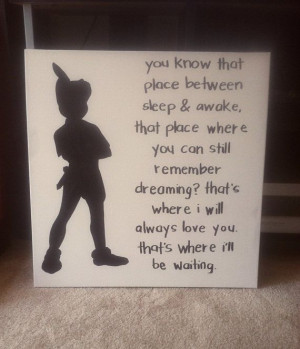 Items similar to Peter Pan - Neverland - Quote - 20X20 Canvas Painting ...