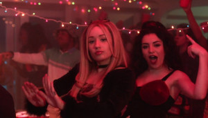 The fun, high school party scene takes the video to a whole new level ...