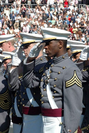 Saluting the long gray line - West Point Was at the game this weekend.