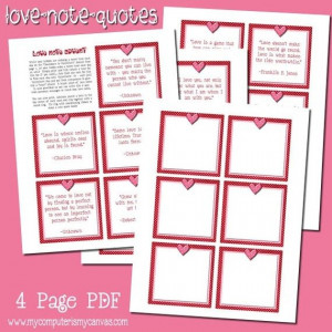 Valentine Love Note Quotes - Printable INSTANT DOWNLOAD