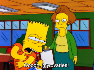 bart simpson, cartoon, funny, ovaries, quote, the simpsons