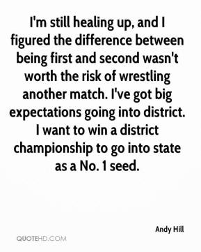 ... want to win a district championship to go into state as a No. 1 seed