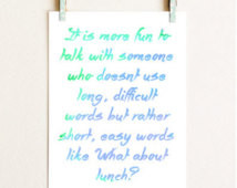 Quote, Instant Download Quote, Winnie the Pooh Quote, What about lunch ...