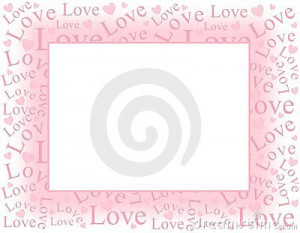 Expressions Love on Soft Pink Love And Hearts Frame Border Stock ...