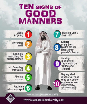 Tens signs of good manners