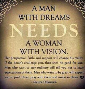with #dreams + a woman with #vision = power couple Power Couple Quotes ...