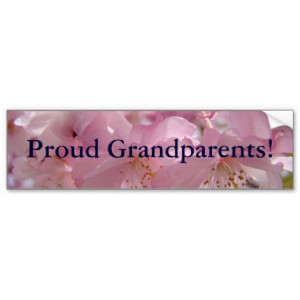 Proud Grandparents! bumper stickers Pink Blossoms