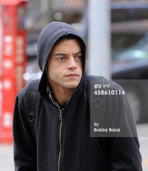Rami Malek on set of Mr Robot in New York City on November 7th 2014