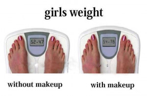 Girls weight -with and without Make UP :D