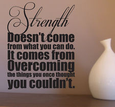 Strength Removable Wall Decal Sticker Motivational Wall Quote Decor